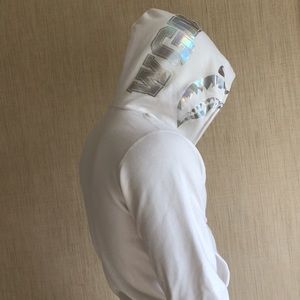 NWOT BAPE White Holographic Hoodie Jacket S